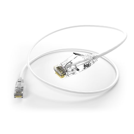 Unc Group Clearfit Slim Cat6 28Awg Patch Cable, Snagless, White, 6 Inch, High CS6-06I-WHT